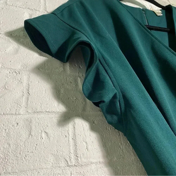 Size 10 Jumpsuit WITH POCKETS Green Waist Tie Flirty Sleeve Office Wedding - Picture 9 of 13